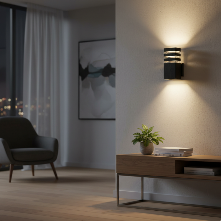 Picture of Modern LED Up & Down Wall Light – IP44 Waterproof Double Sconce for Outdoor Spaces
