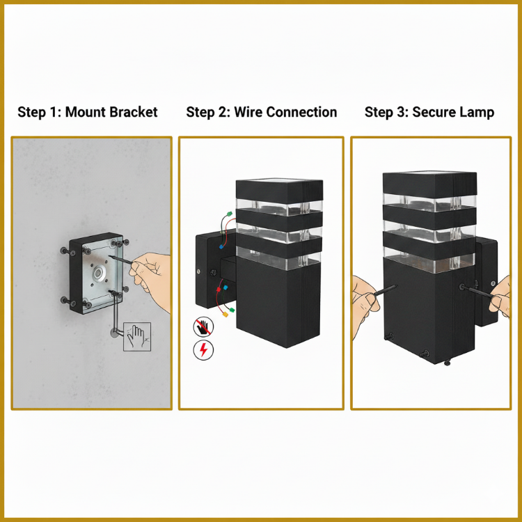 Contemporary Outdoor Wall Light – IP67 Waterproof Fixture for Indoor & Outdoor Use