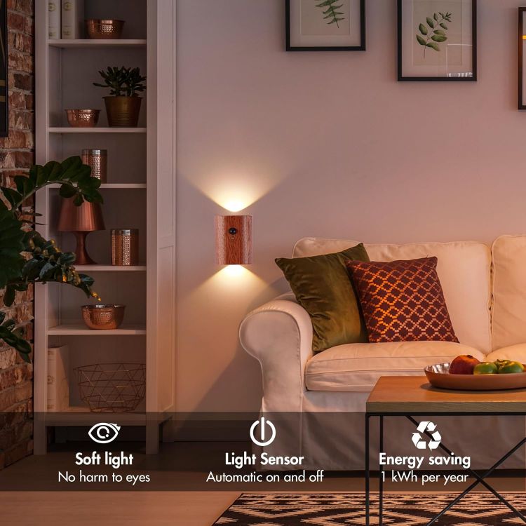 Picture of Rechargeable Wireless Motion Sensor Wall Light – Warm White, Battery Operated for Indoor, Hallway, Stairway, Bedroom
