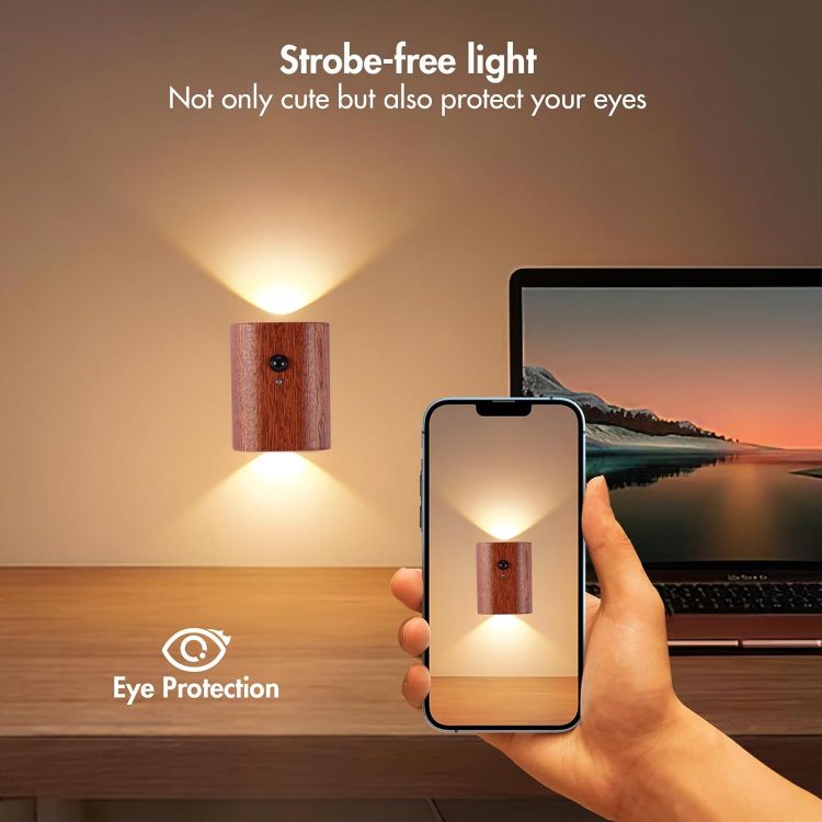 Picture of Rechargeable Wireless Motion Sensor Wall Light – Warm White, Battery Operated for Indoor, Hallway, Stairway, Bedroom