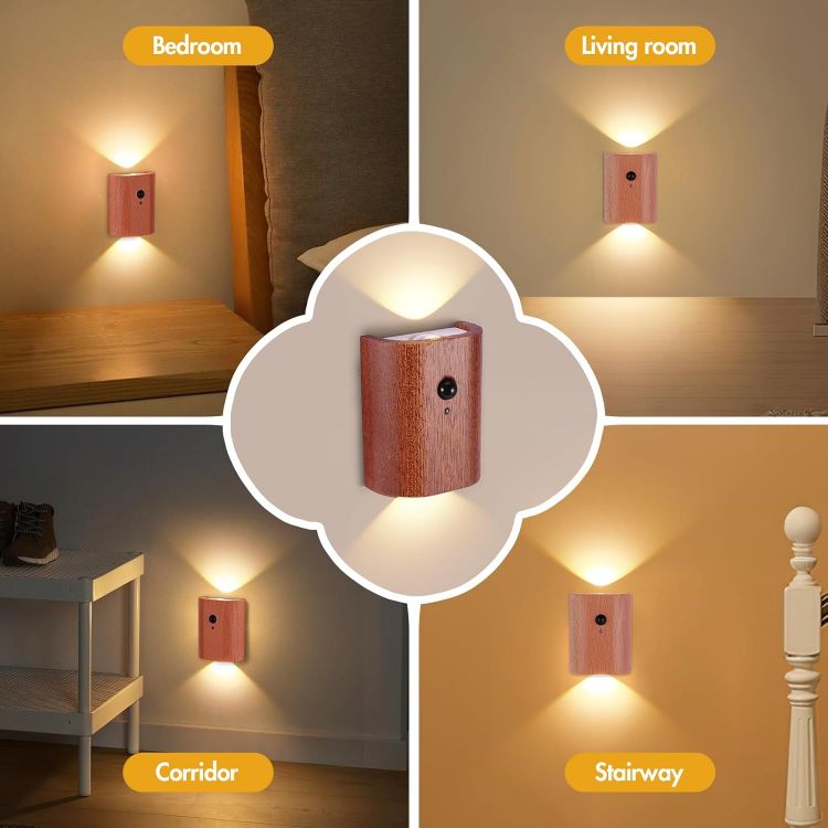 Picture of Rechargeable Wireless Motion Sensor Wall Light – Warm White, Battery Operated for Indoor, Hallway, Stairway, Bedroom