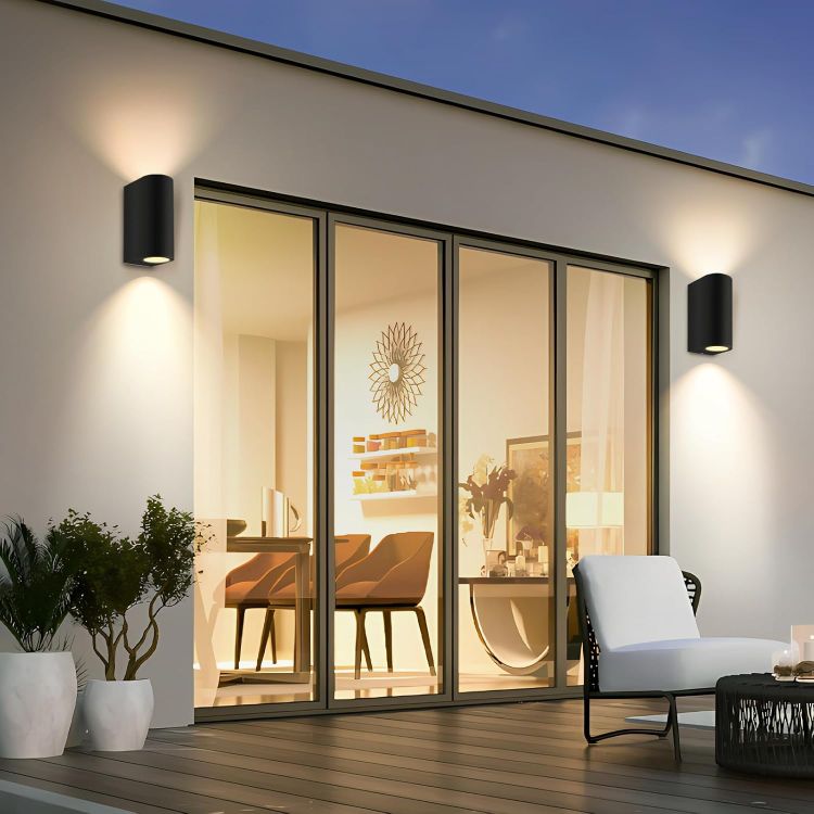 Picture of Outdoor Wall Light Up Down GU10 IP44 Black Modern Sconce for Porch & Patio