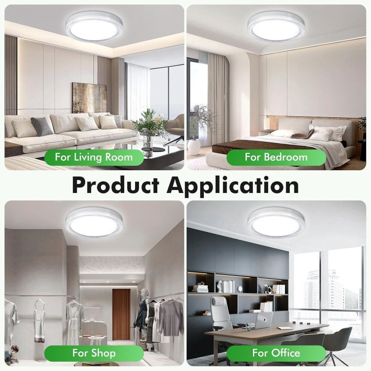 Picture of LED Ceiling Light, 36W Daylight White 6500K, 3240LM Bright Indoor Ceiling Lights for Bedroom, Kitchen, Hallway, Porch & More