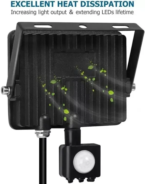 Picture of 30W Security Lights Outdoor with IR Remote Control, PIR Motion Sensor, 3000LM 6000K Cool White LED Floodlights, IP66 Waterproof Wall Light for Garden