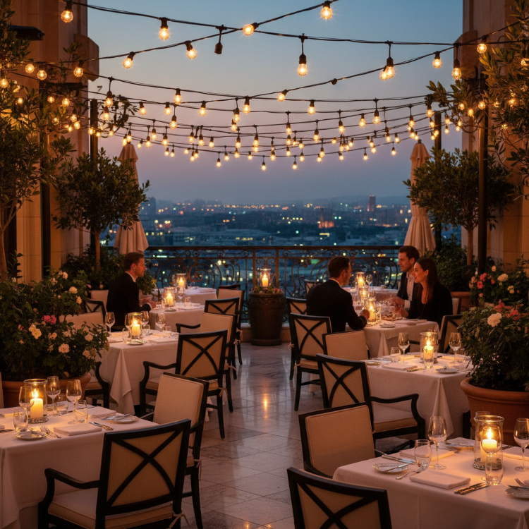 Picture of Festoon Lights Mains Powered, 48FT LED S14 Garden Lighting with 15 Bulbs, Shatterproof LED Bulbs