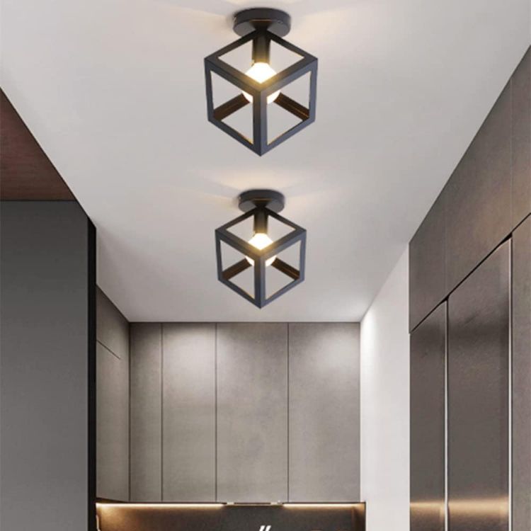 Retro iron cage ceiling light for indoor spaces