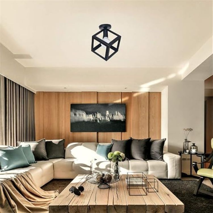 Industrial vintage ceiling fixture for café and home