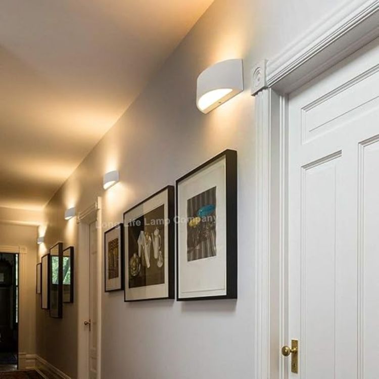 Decorative LED wall sconce warm white gypsum body