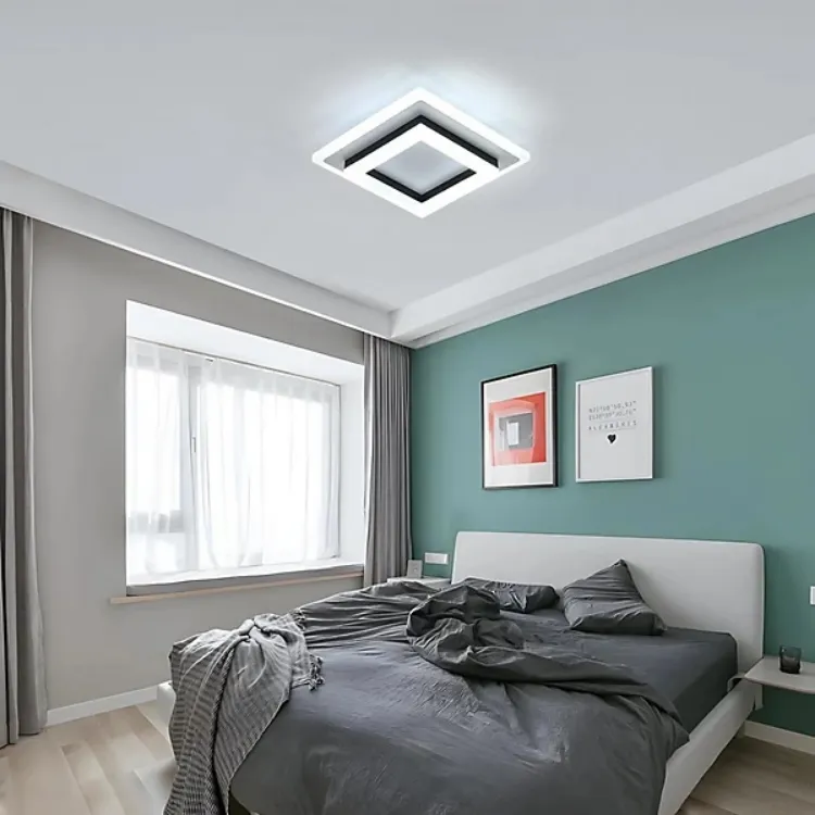 Minimalist LED ceiling light with cold white illumination