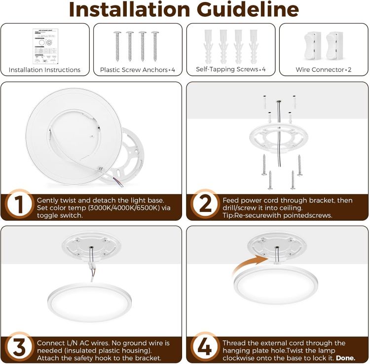 Round Dimmable LED Ceiling Lamp for Indoor Lighting