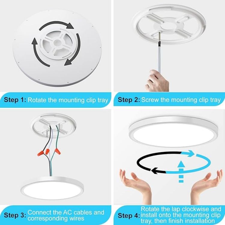 LED Ceiling Light with Night Light Mode 24W