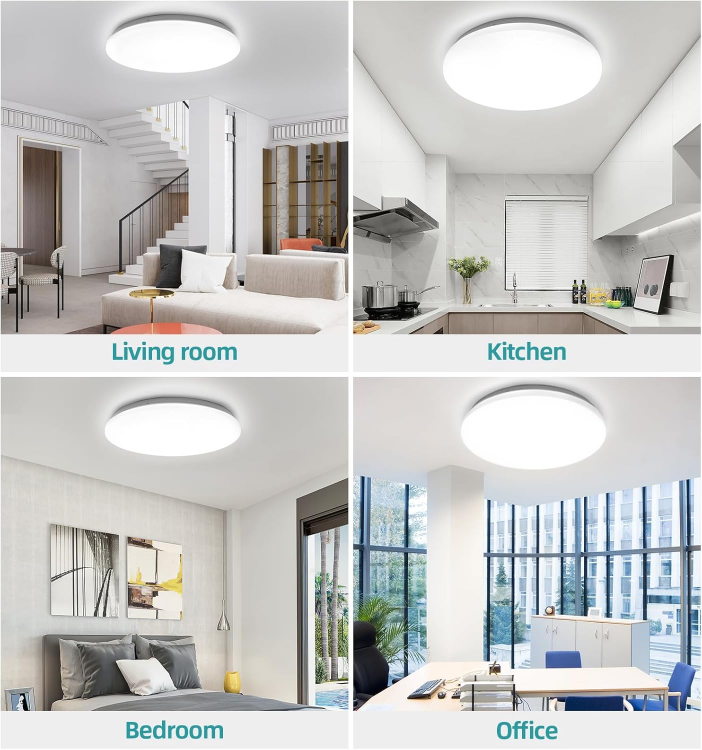Modern round LED ceiling light for bedroom and living space