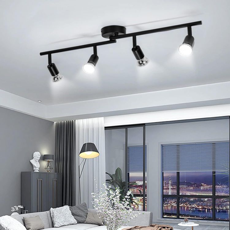 Black Rotatable Ceiling Spotlight Light for Kitchen and Hallway