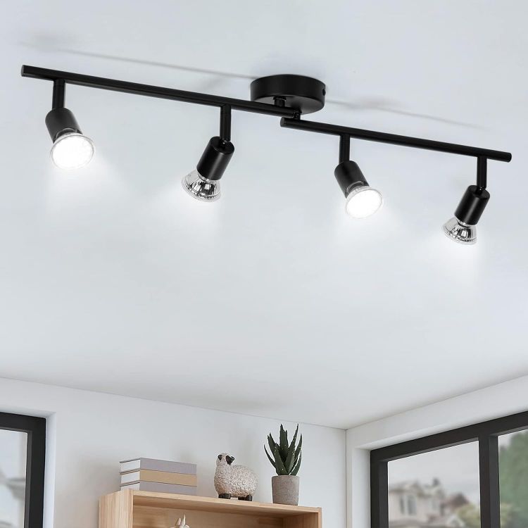 Modern 4-Head Adjustable Ceiling Spotlight with GU10 Sockets