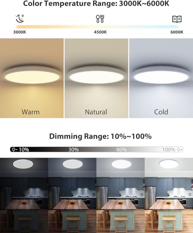 Waterproof LED ceiling light with RGB backlight