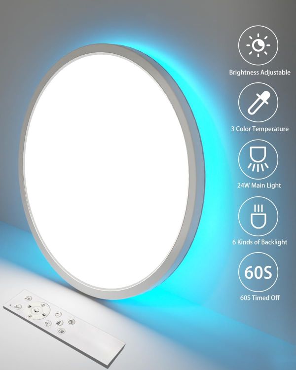 Modern RGB ceiling light with adjustable color temperature