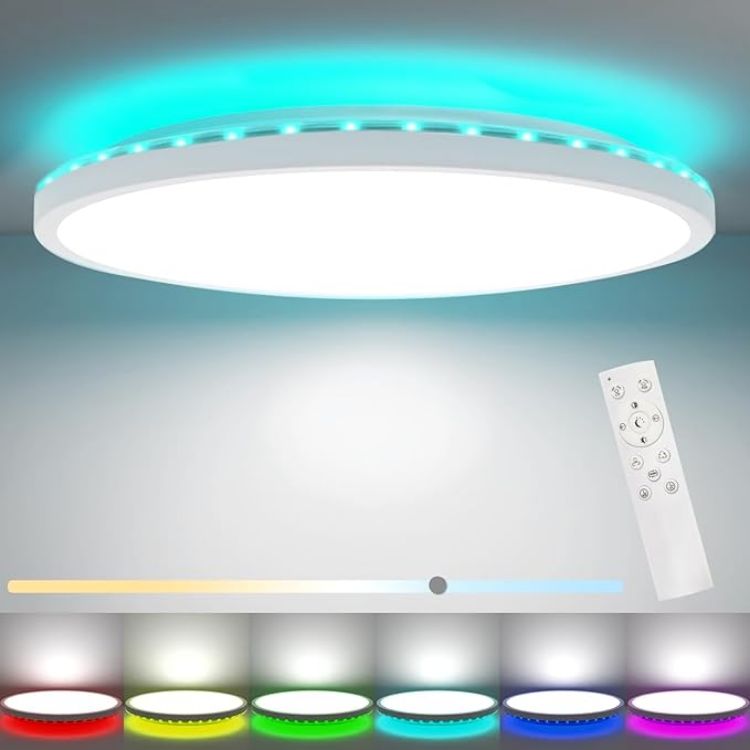 Dimmable RGB LED ceiling light with remote control