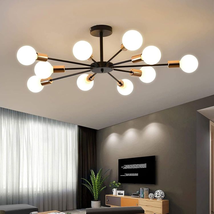 Modern Metal 10-Bulb Ceiling Chandelier for Home Décor