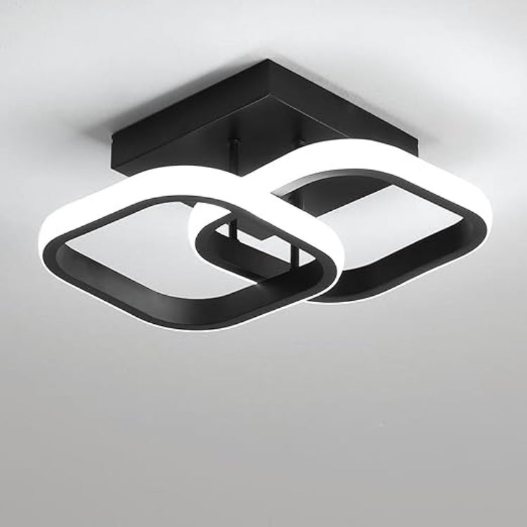 Modern 22W square LED ceiling light with cool white 6000K lighting