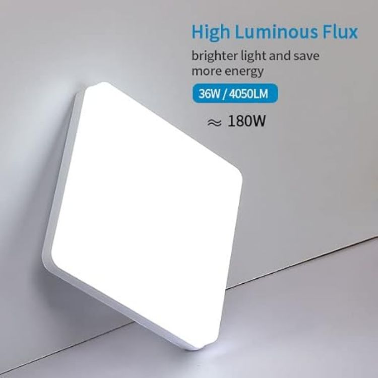 Slim Square LED Ceiling Lamp with Dust and Insect Resistant Design