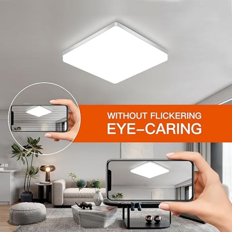 Ultra-Bright 5400LM Square LED Ceiling Light – Flicker-Free
