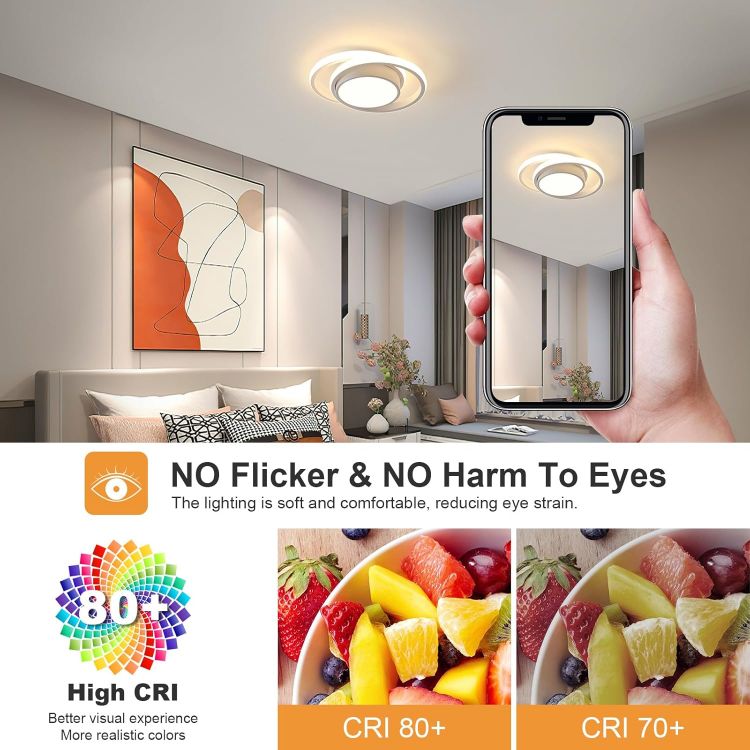 Contemporary switch-controlled LED ceiling fixture without remote