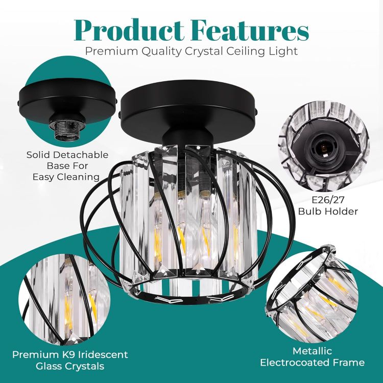 Contemporary Ceiling Light with E27 Bulb Holder