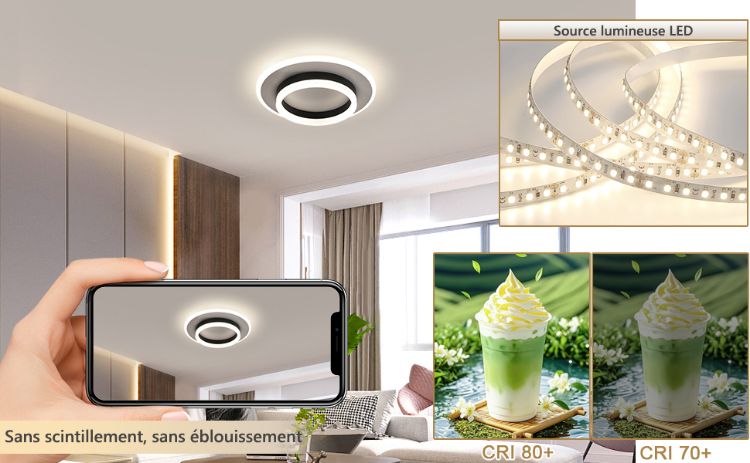 Acrylic Round LED Ceiling Chandelier for Bedroom and Kitchen