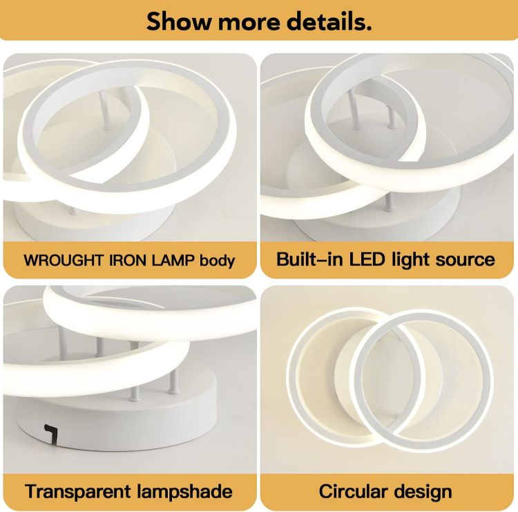 White Aluminum LED Ceiling Light with Acrylic Shade