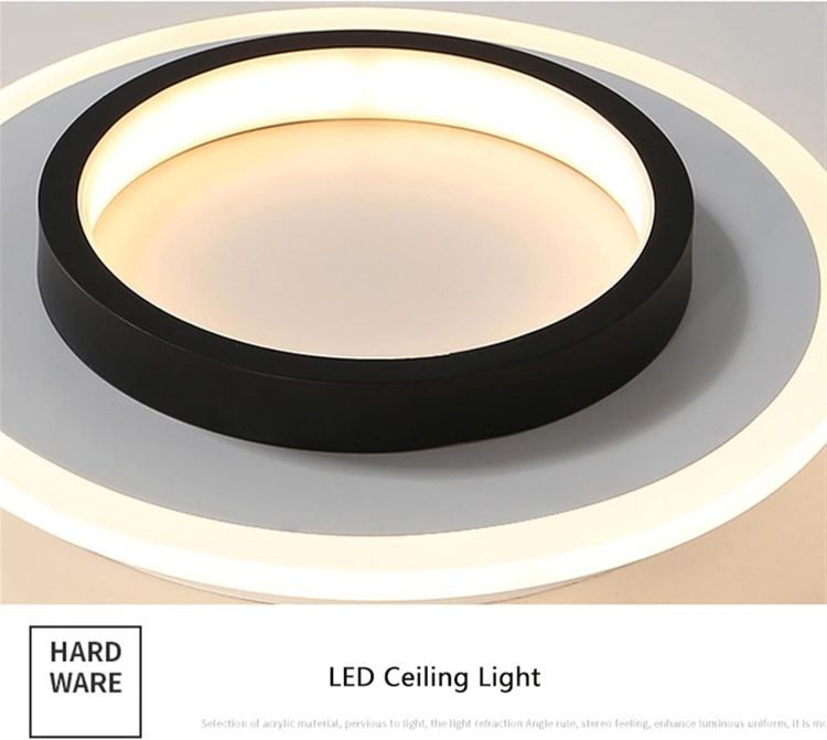 Modern round flush mount 20W LED ceiling light with acrylic shade