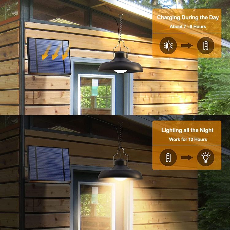 Outdoor Solar Pendant Light for Walkway and Driveway