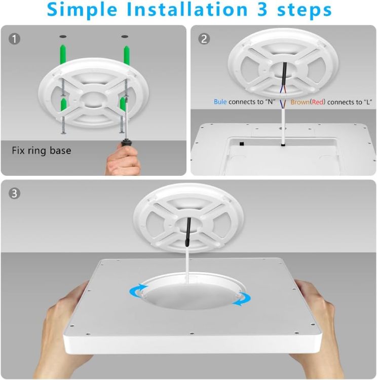 Surface Mount LED Ceiling Lamp with Flicker-Free Light