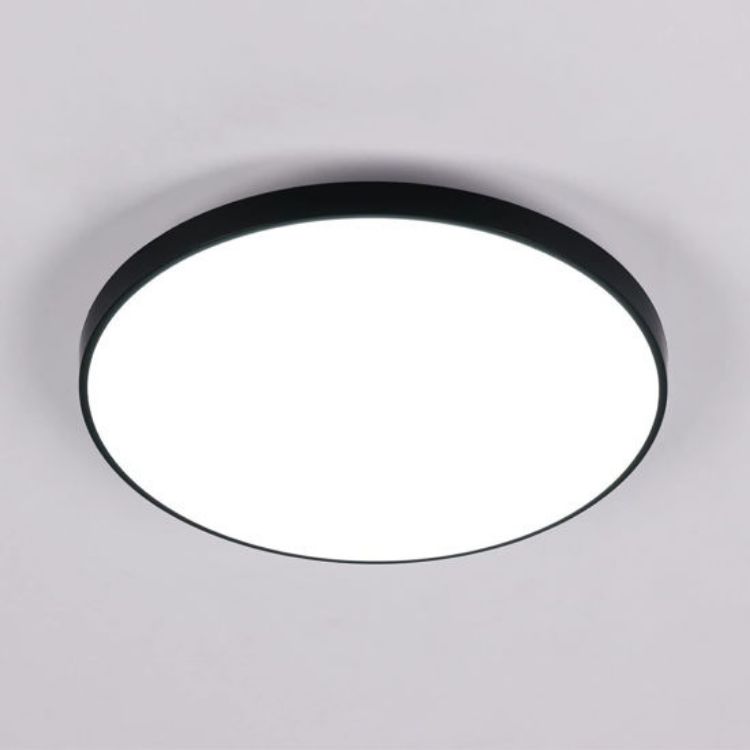 Modern round LED flush mount ceiling light 6000K cool white
