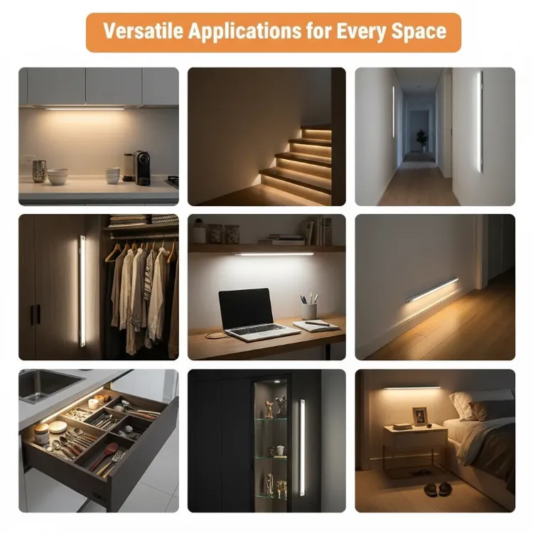 Wireless Dimmable Cabinet Light for Wardrobes, Kitchen, and Stairs