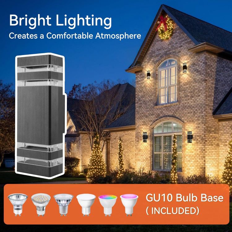 Modern outdoor porch light with up & down illumination