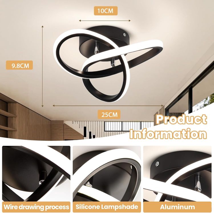 24W warm white LED ceiling lamp installed in bedroom