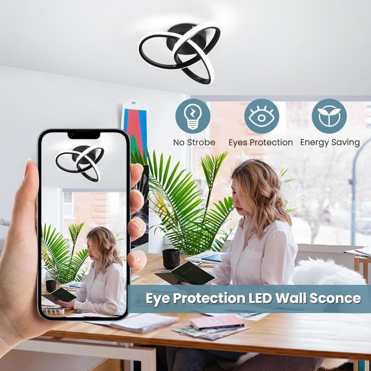 Contemporary Curved Ceiling Light for Small Spaces