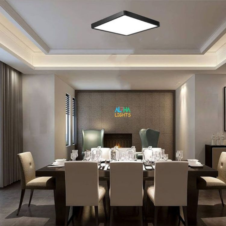 ALPHA LIGHTS 36W Square LED Ceiling Light – 6500K Cold White, 3300LM Flush Mount for Living Room, Bedroom & Office