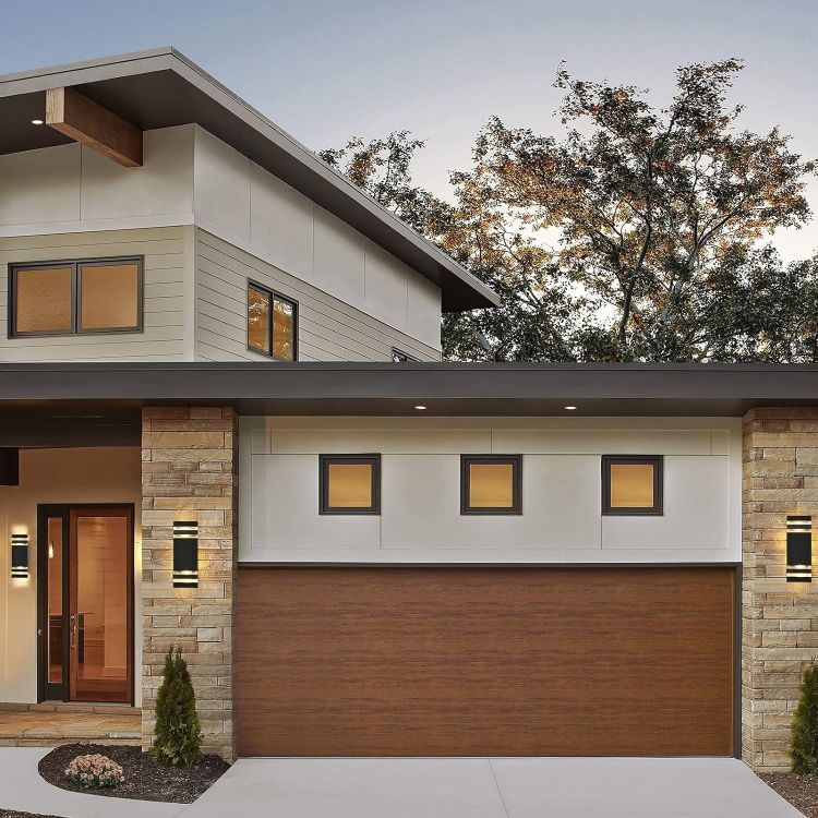 Modern outdoor porch wall sconce with GU10 LED bulbs