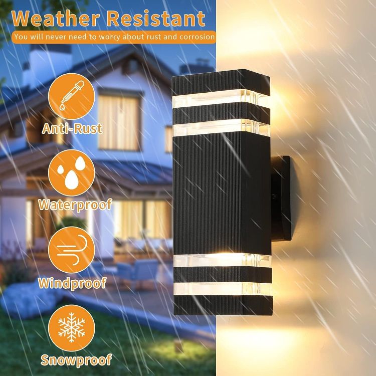 Weatherproof outdoor wall lamp with acrylic cover