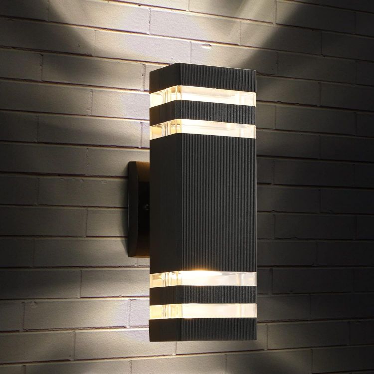 Black exterior wall light for porch and garage