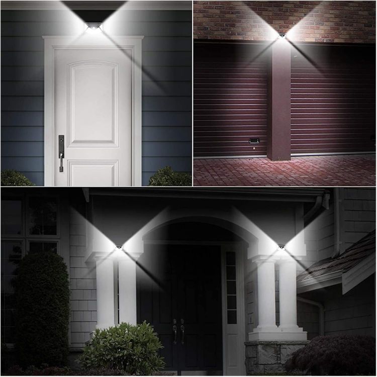 4-Pack Solar 100-LED Motion Sensor Wall Lights – Weatherproof Outdoor Garden & Fence Lighting