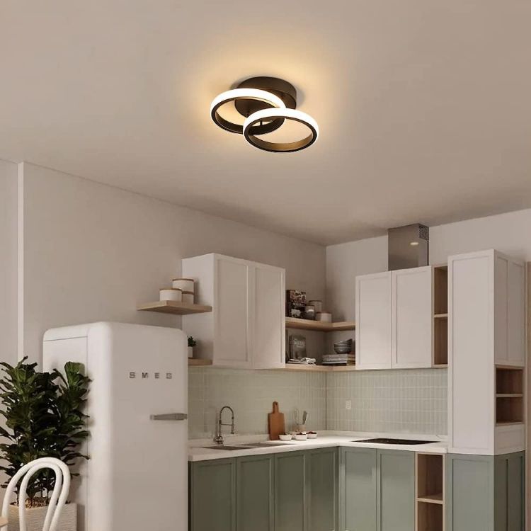 Elegant 20W LED Ceiling Light – Two Interlocking Rings, Warm White 3000K