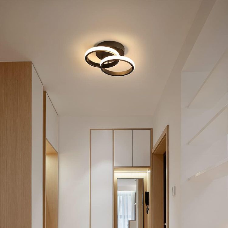 Aluminium and silicone round LED ceiling fixture for hallways