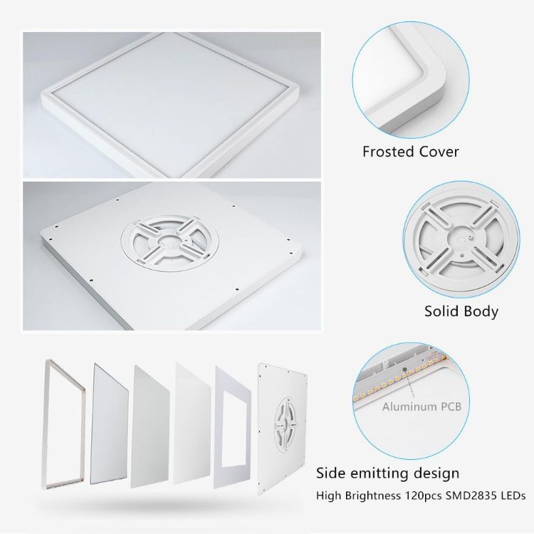 Modern square LED ceiling light for kitchen and living room