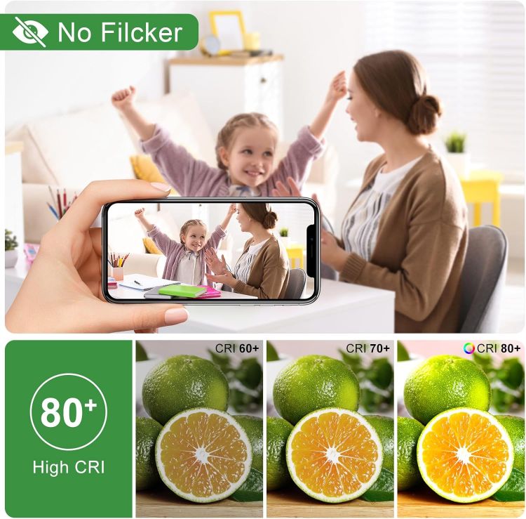 White LED flush ceiling light for bedroom and hallway