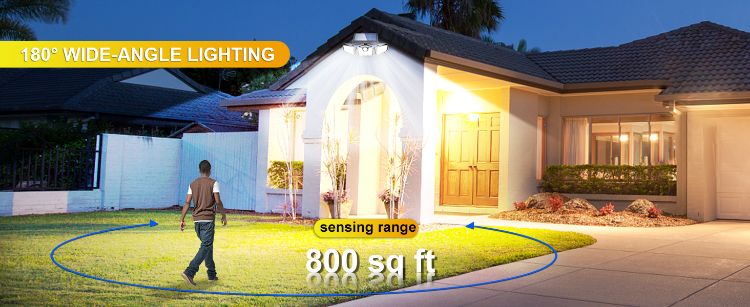 Motion-Activated Solar Security Light with Adjustable Heads