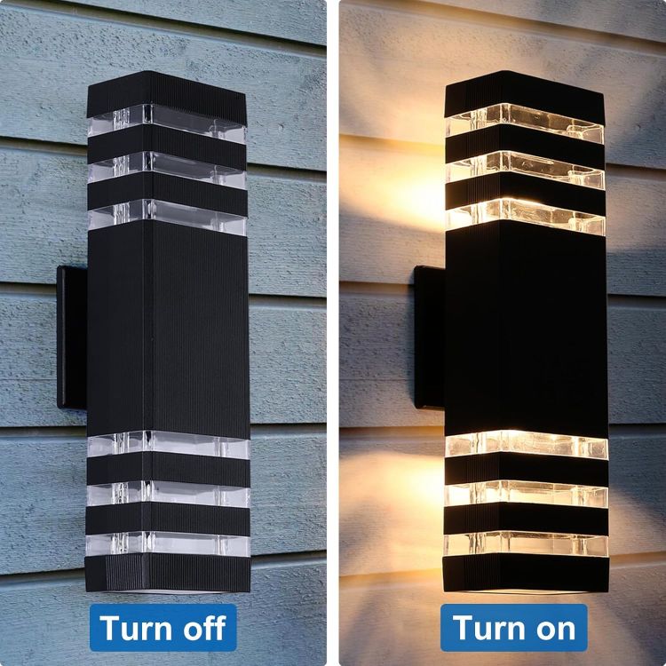 Mains powered outdoor wall sconce with aluminum body