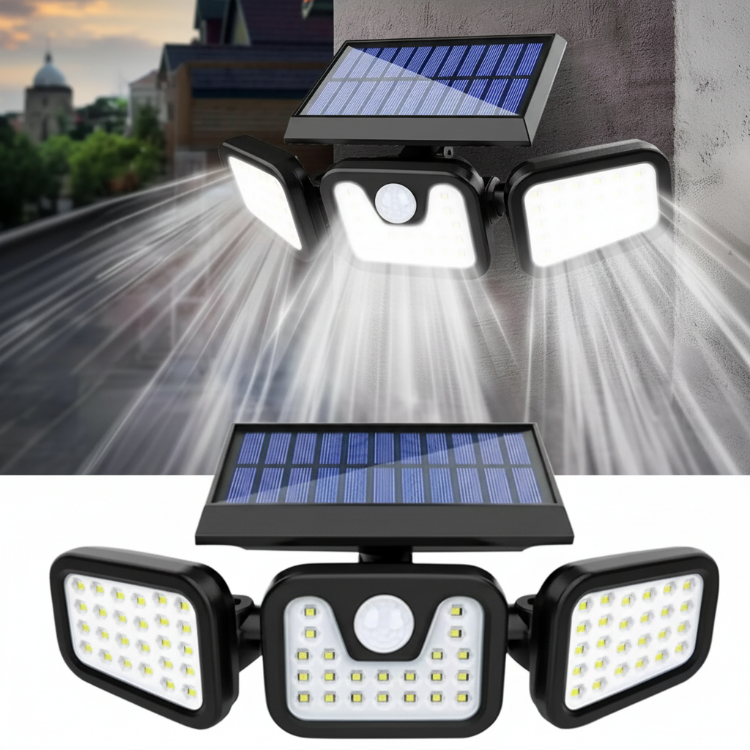 74 LED solar floodlight with motion sensor