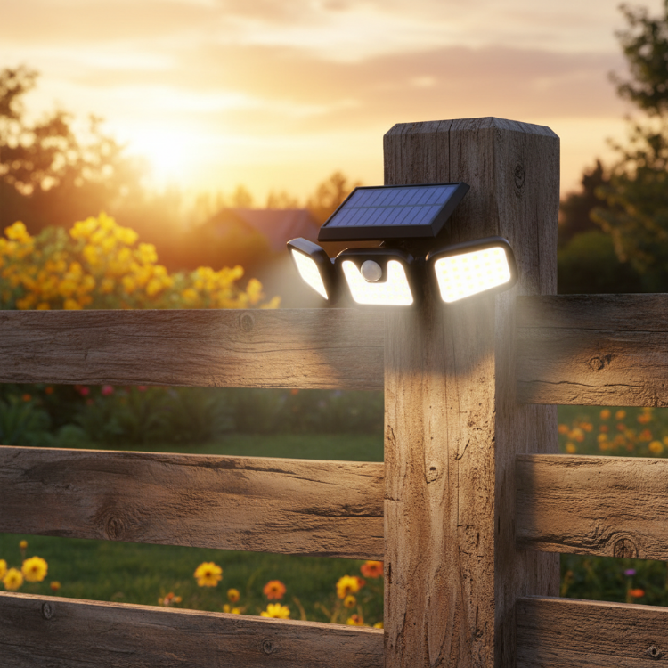 Picture of 74 LED 3-Head Solar Light – Motion Sensor,  Waterproof, Outdoor Security light, Wide Coverage